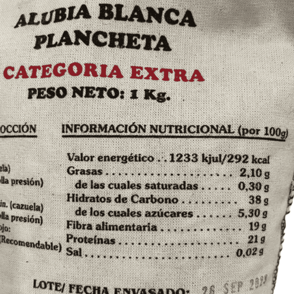 Alubia blanca plancheta extra, La buena olla, 1 kg - Imagen 2